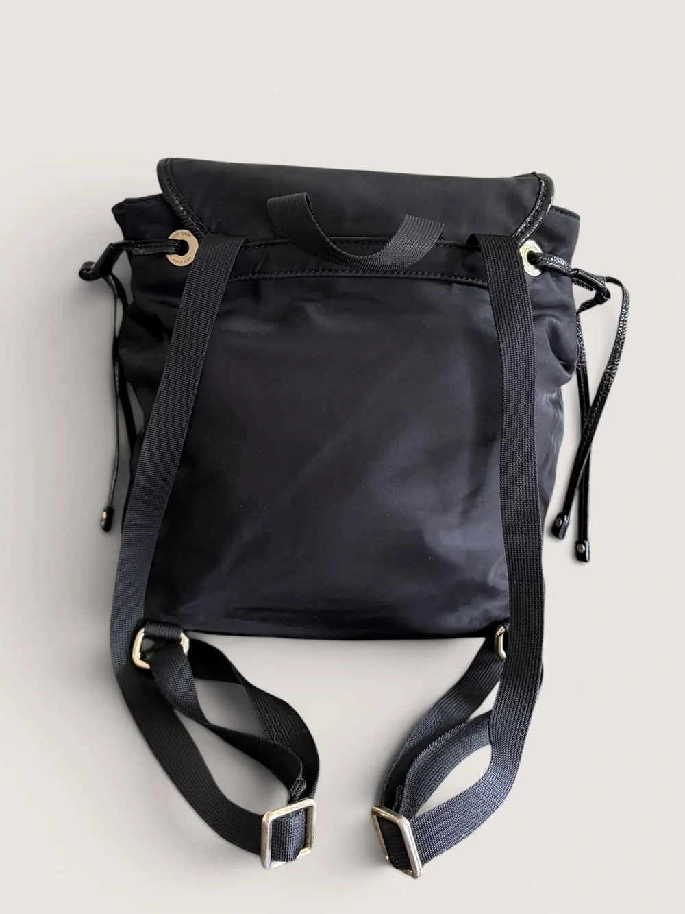 kate spade Black Nylon Small Flap Backpack with Front Pocket